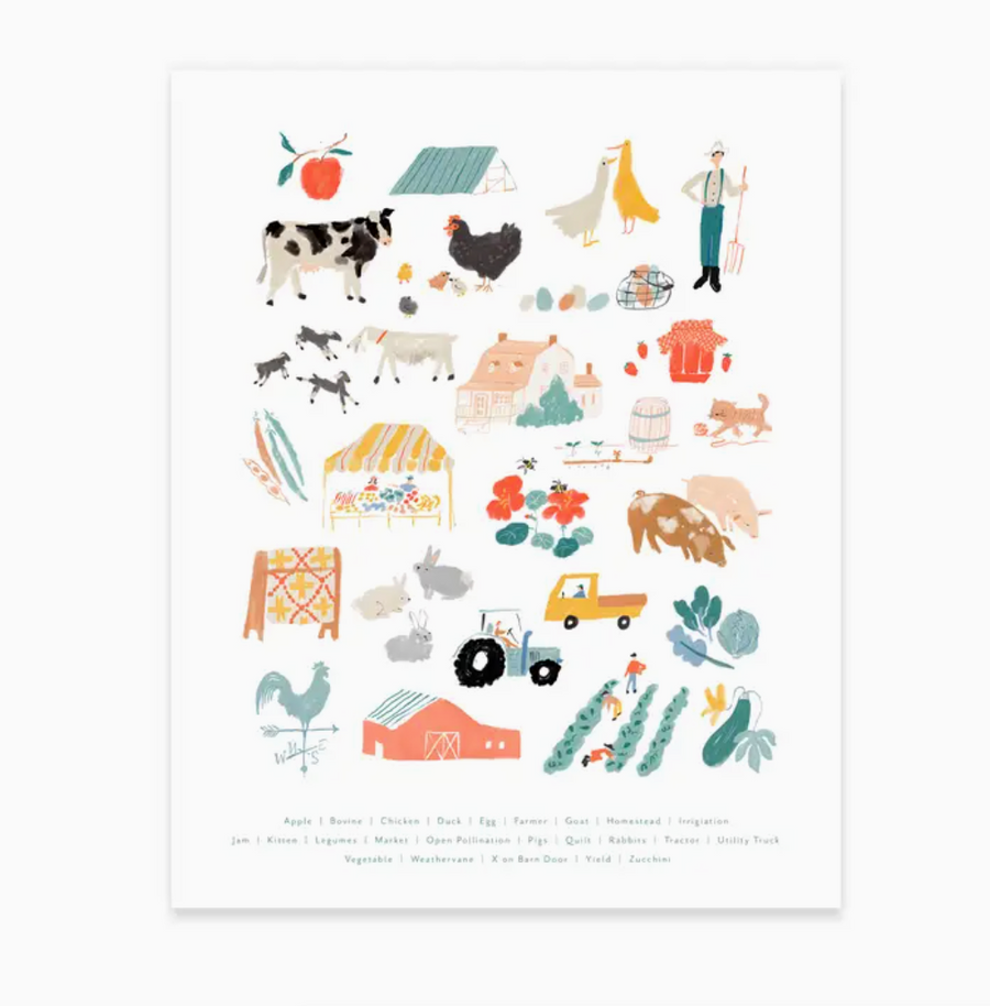 Farm Alphabet Print - 11x14