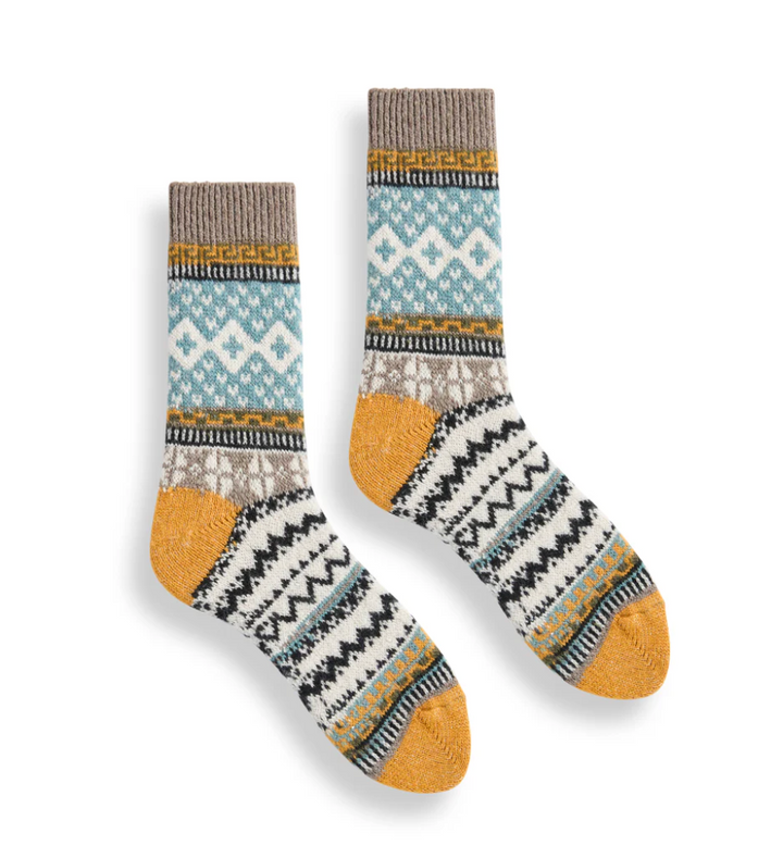 Fair Isle Wool Cashmere Socks - Squash