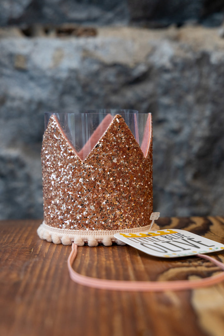 Kid's Rose Gold Glitter Crown