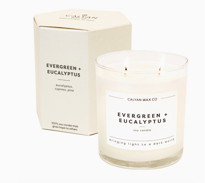 Evergreen + Eucalyptus Glass Tumbler Candle - 12.5oz