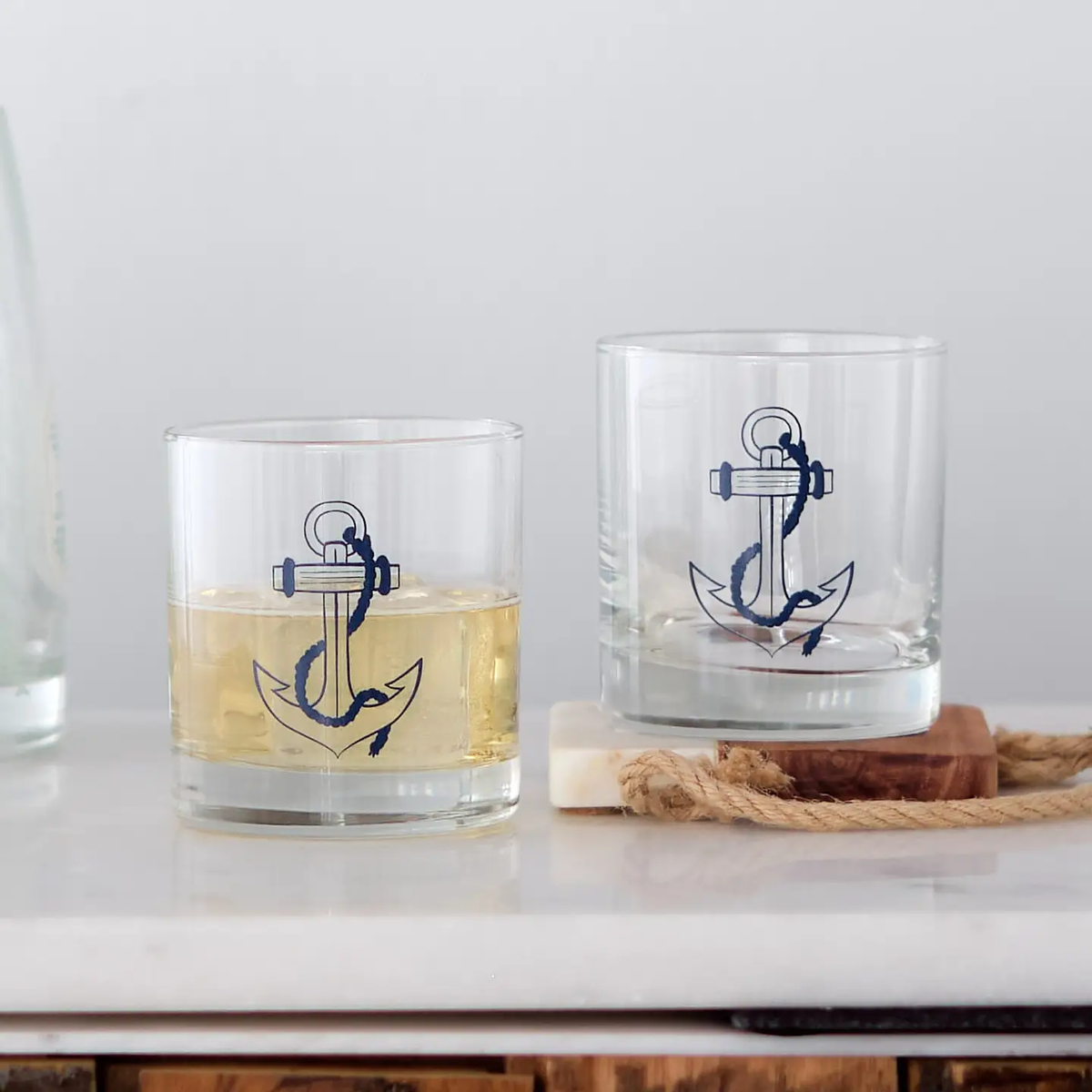 Anchor Rocks Glass Navy Blue - Common Deer
