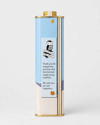 Pure Organic Vermont Maple Syrup in Decorative Tin -One Pint