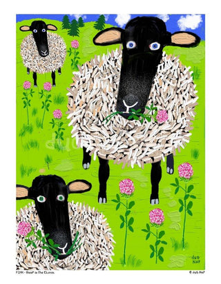 Sheep In The Clover Mini Print