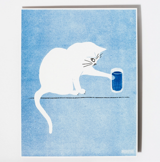 Water Glass Risograph Print - 11x14