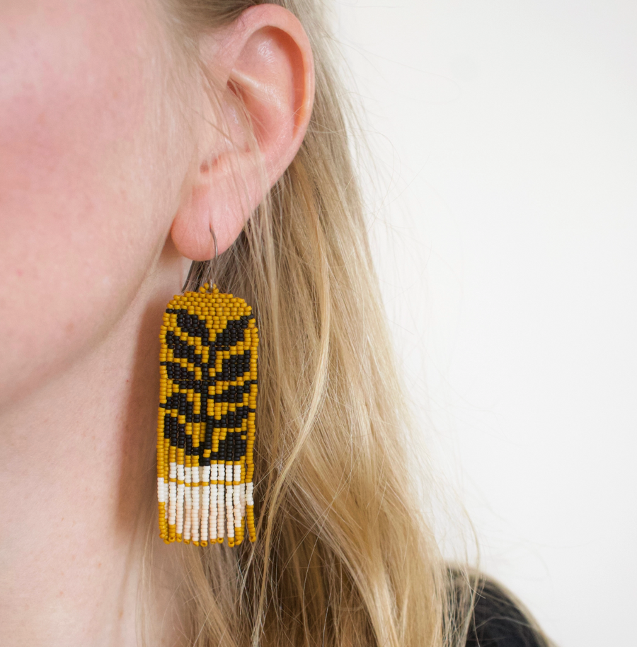 Potted Plant Beaded Earrings