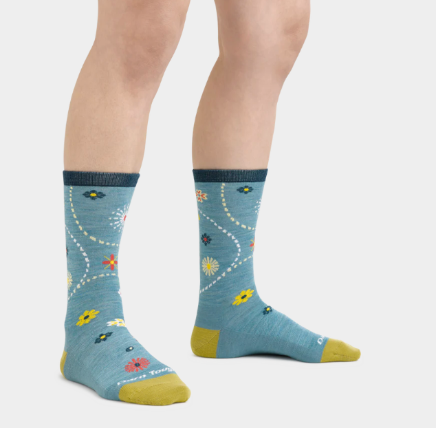 Darn Tough Women's Garden Crew Lightweight Lifestyle Sock - Aqua 1610