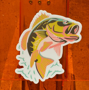 Leaping Bass Sticker