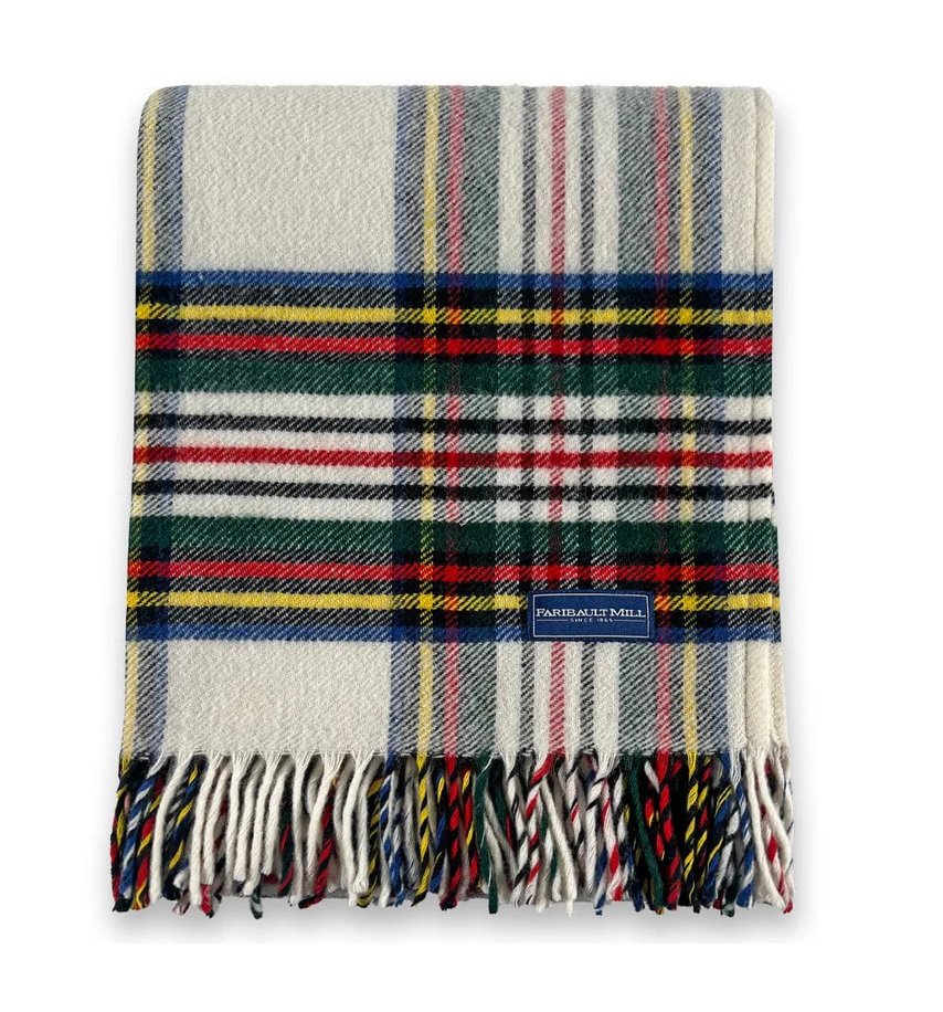 Stewart Plaid Throw - 50x72 Natural