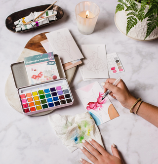 Winter Village Watercolor Painting Kit