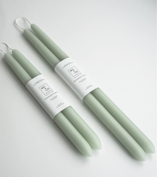Eucalyptus Beeswax Dipped Taper Candles Set of 2 - 10inch