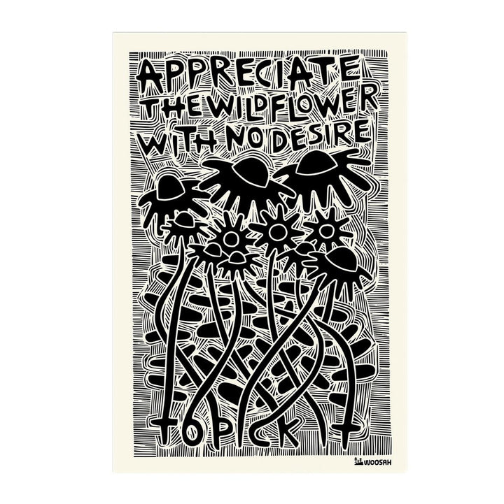 Wildflower Woodblock Print - 10x15