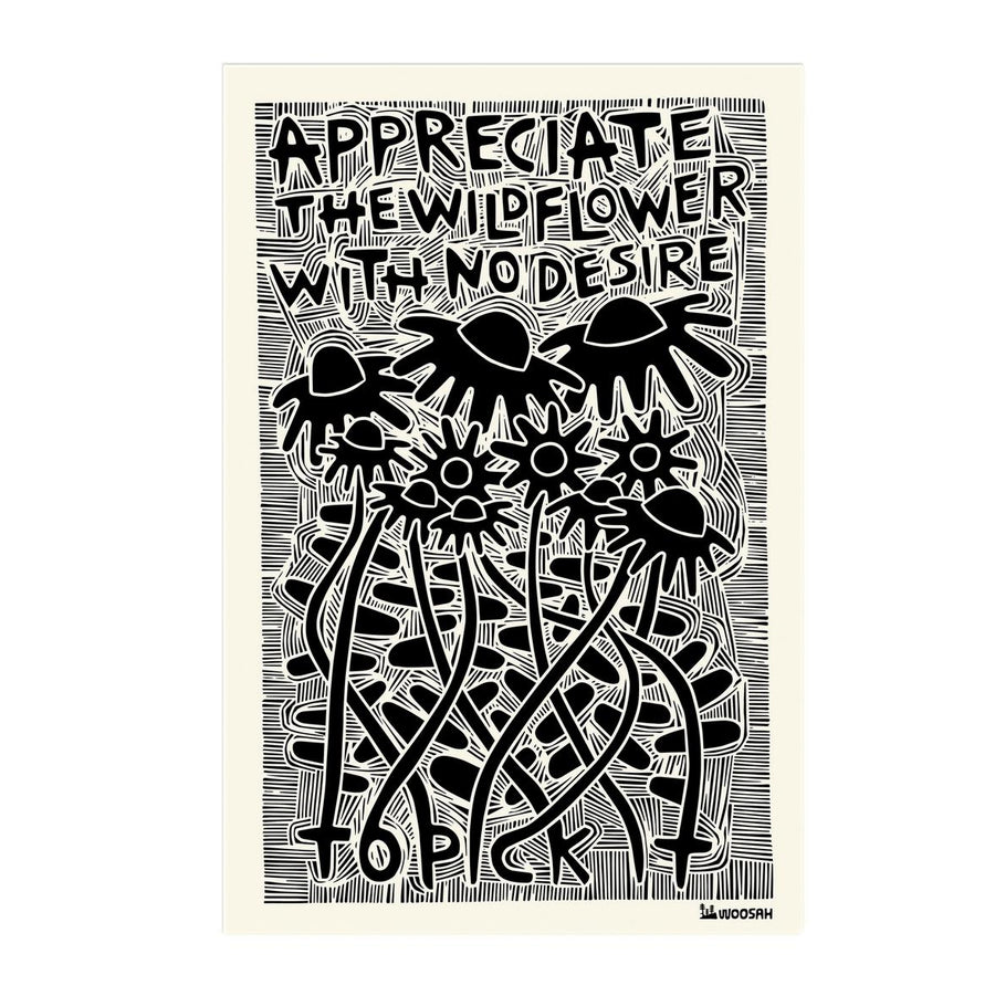 Wildflower Woodblock Print - 10x15