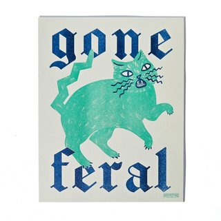 Gone Feral Risograph Print - 11x14