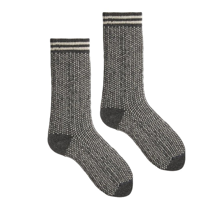 Cashmere/Wool Nordic Birdseye Women's Socks - Charcoal