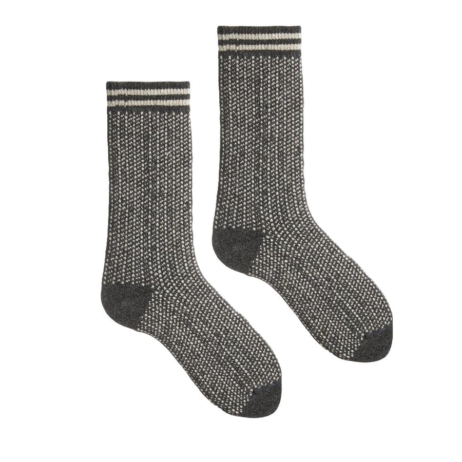 Cashmere/Wool Nordic Birdseye Women's Socks - Charcoal