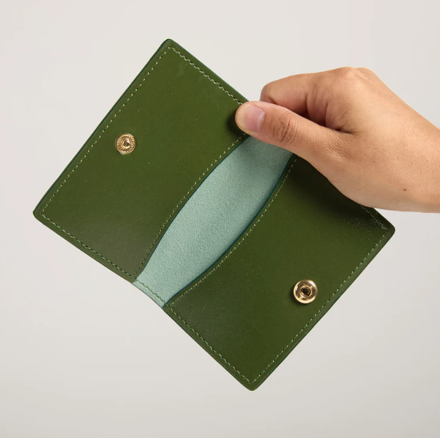 Allegorie Bifold Cardholder in Cactus Green / Seaglass