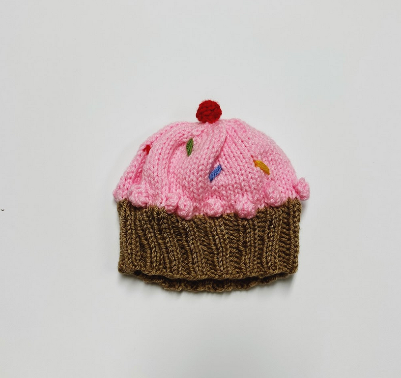 Hand-Knit Cupcake Hat
