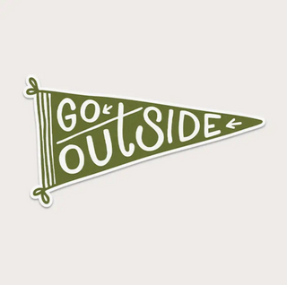 Go Outside Pennant Vinyl Sticker
