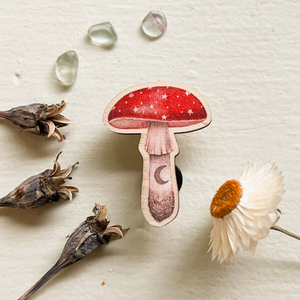 Mushroom Wooden Pin