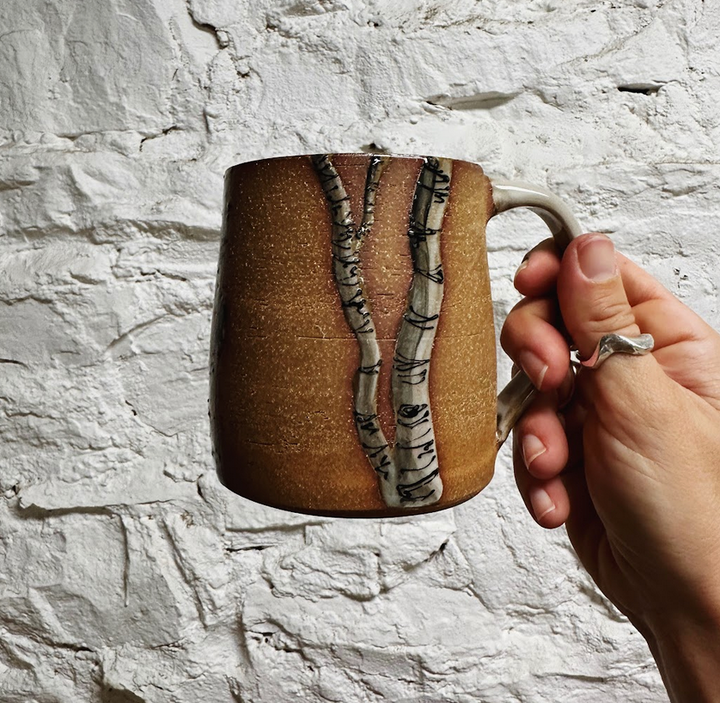 Vermont-Made Birch Tree Stoneware Mug