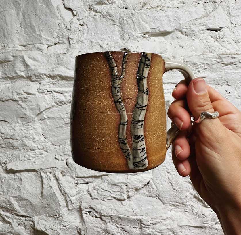 Vermont-Made Birch Tree Stoneware Mug