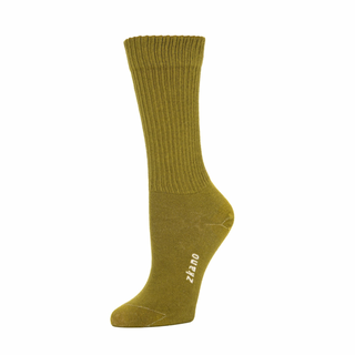 Moss Green Rib Knit Women's Crew Socks