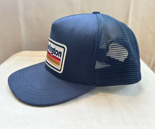 Navy Hat With Burlington Rectangle Patch