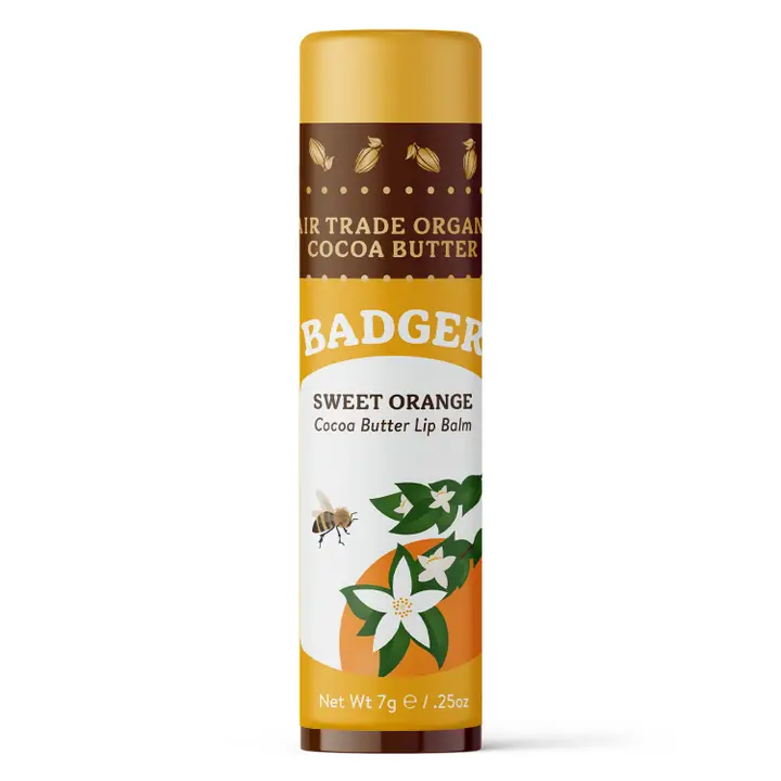 Badger Balm Cocoa Butter Lip Balm Sweet Orange