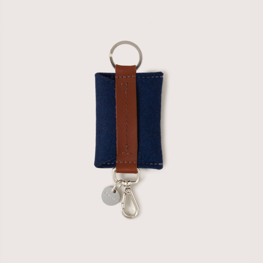 Card Key Merino Wool Felt Fob - Marine