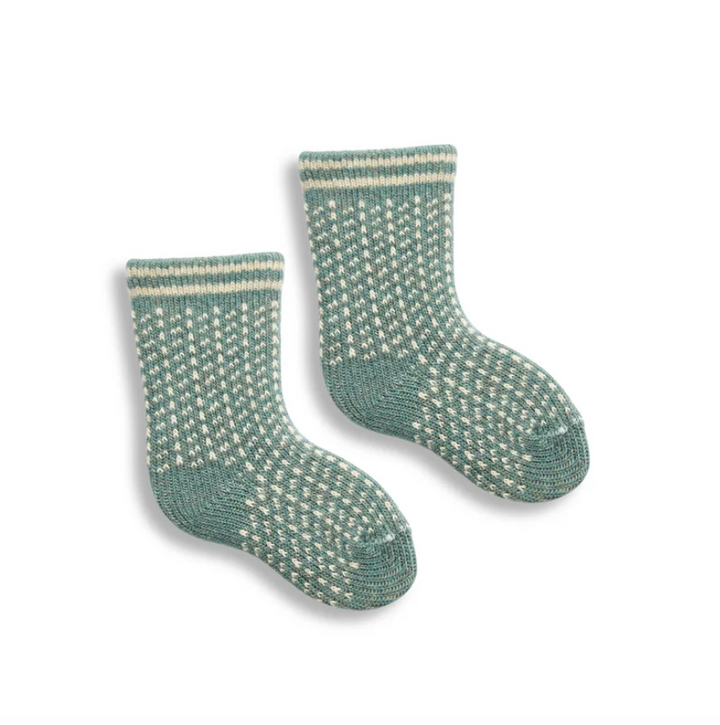 Baby Cashmere/Wool Nordic Birdseye Sock - Mineral