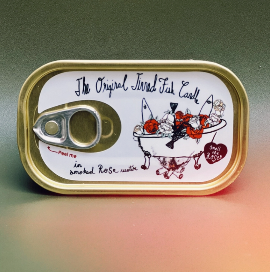 Tinned Sardines Candle - Smoked Rose Water Scent