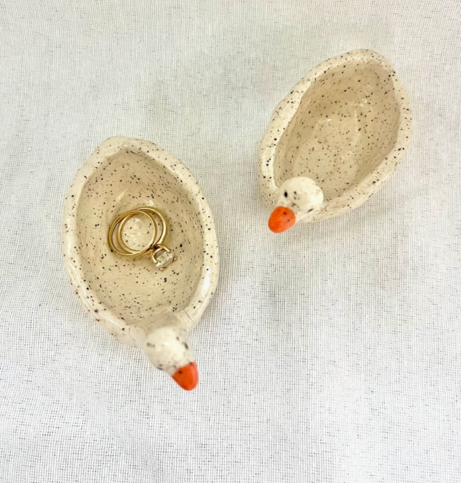 Ceramic Goose Ring Dish