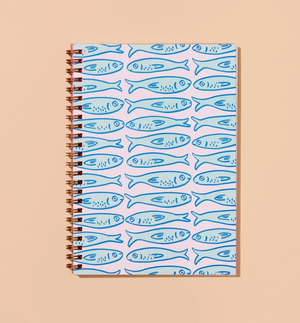 Sardines Spiral Letterpress Notebook