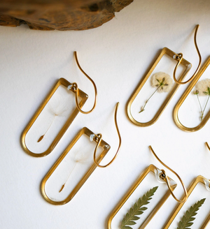Botanical Cathedral Earrings - Dandelion Seed