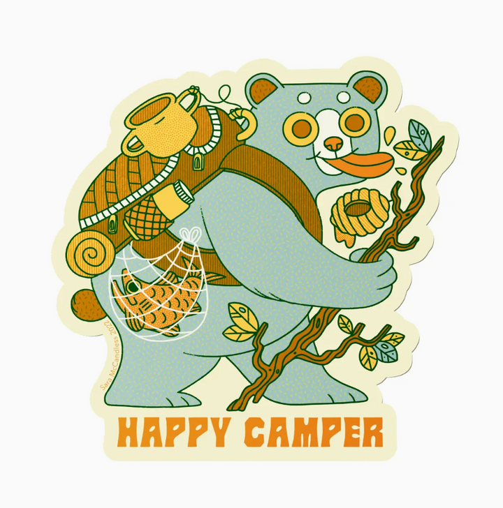 One Happy Camper Sticker