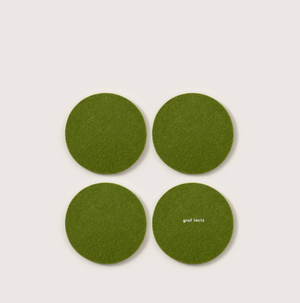 Bierfizl Round Felt Coaster 4 Pack - Loden Green