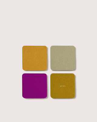 Bierfizl Square Felt Coaster 4 Pack - Golden Hour
