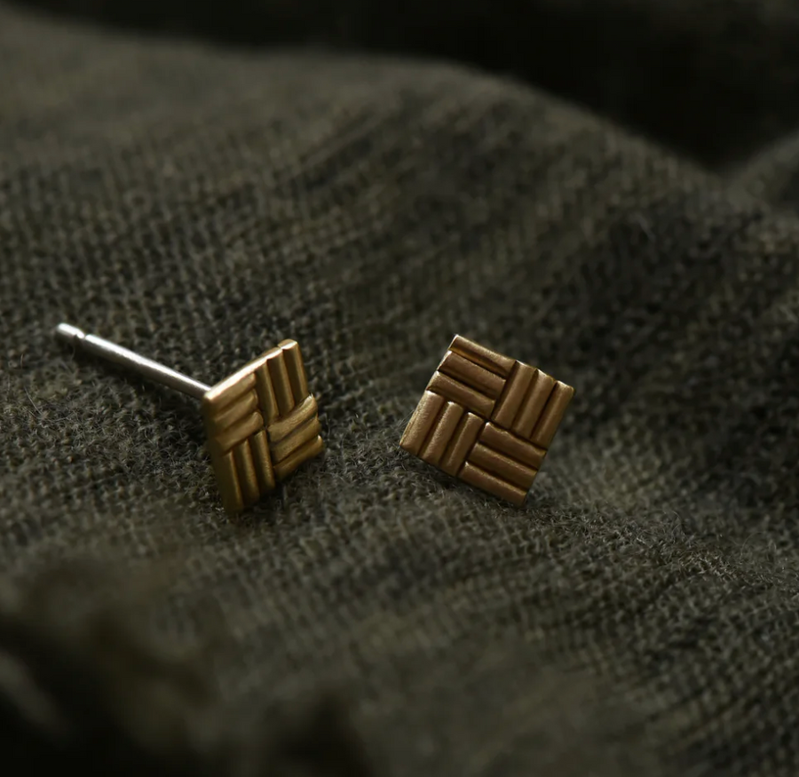 Brass Small Stud Earrings - EA-TS-74