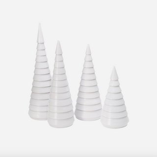 Baseball Bat Wooden Scrap Christmas Tree - Snow White 7"