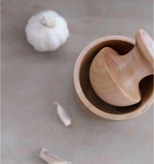 Mushroom Kitchen Wood Mortar &amp; Pestle