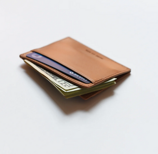 Italian Leather Utility Card Case - Tan