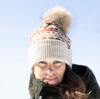 Vermont Made Sweater Cuffed Faux Fur Pom Beanie
