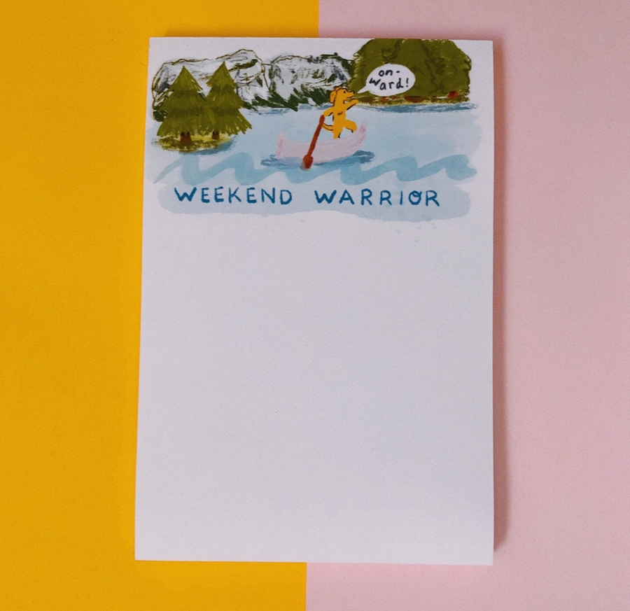Hiking Dog Weekend Warrior Notepad
