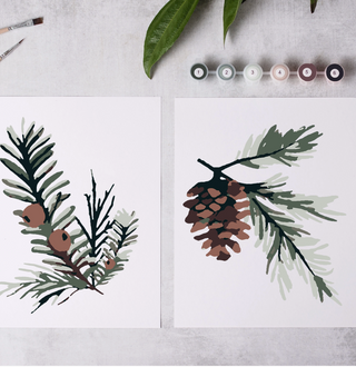 Paint-By-Numbers Kit - Winter Greenery
