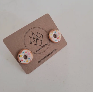 Hand Painted Donut Stud Earrings