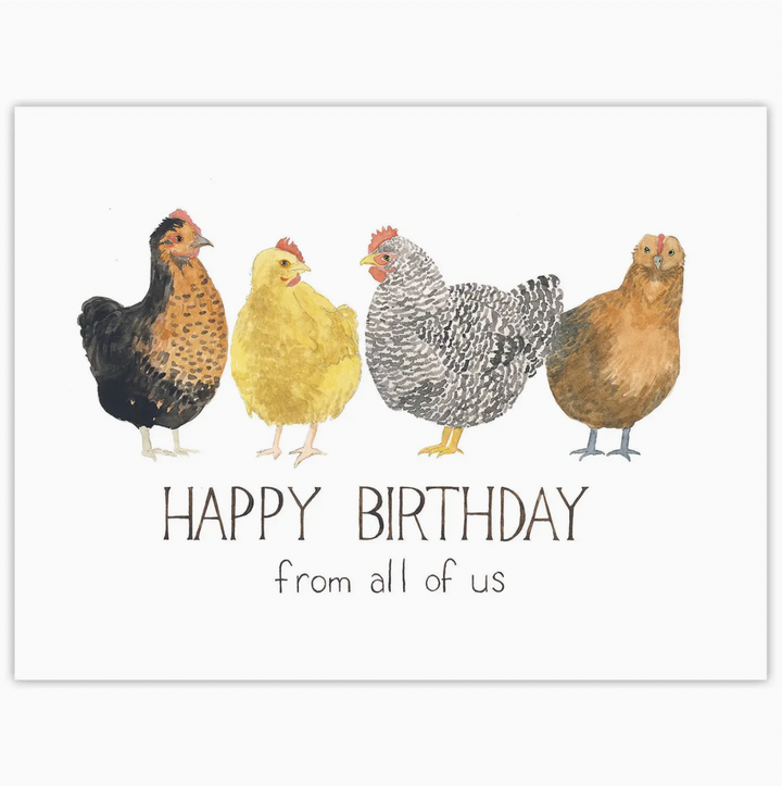 chickens birthday card - YA5