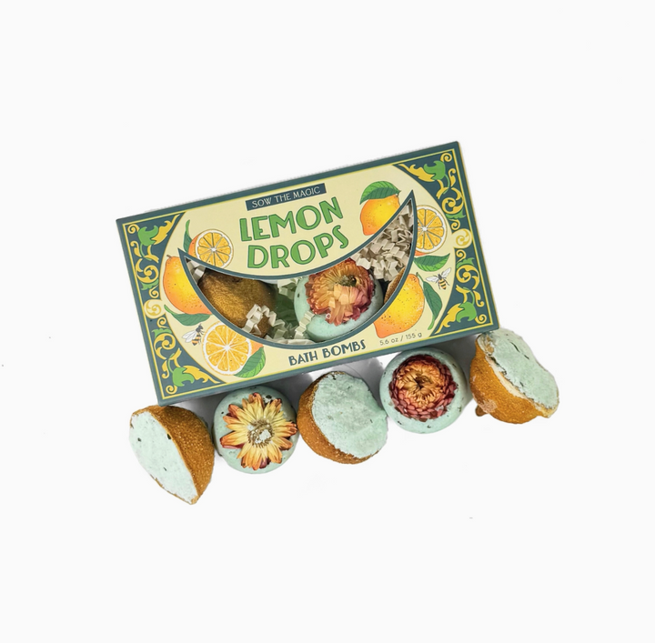 Lemon Drops Bath Bomb Gift Set Made with Citrus + Peppermint