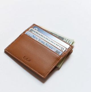 Italian Leather Utility Card Case - Tan