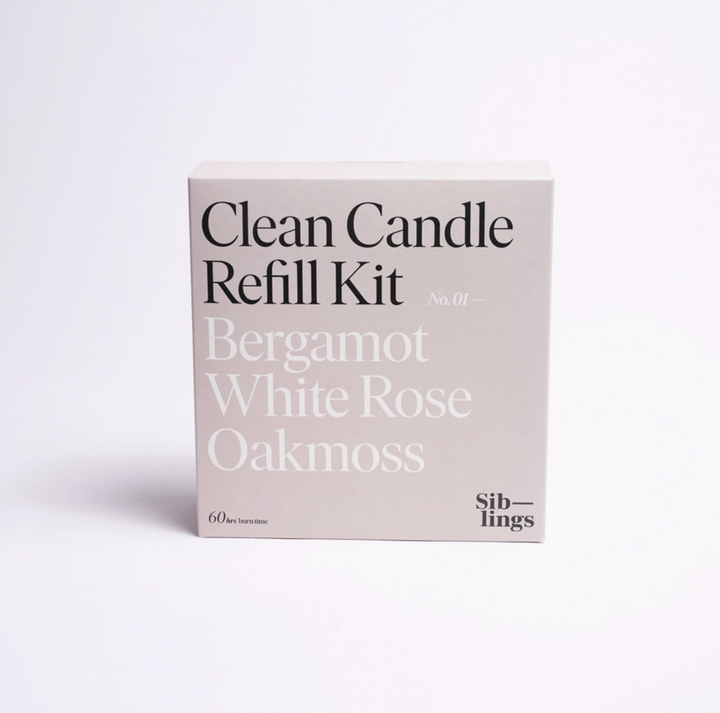 Clean Candle Refill Kit - Bergamot Oakmoss White Rose