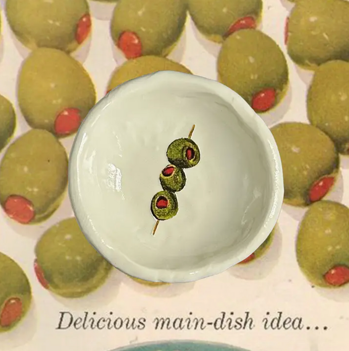 Handmade Polymer Trinket Dish - Olives